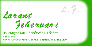 lorant fehervari business card